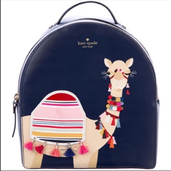 Limited edition Kate Spade camel backpack with tassels. - Picture 2 of 5